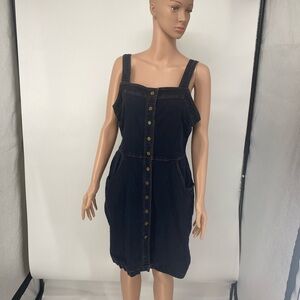 Black Denim Button-Down Dress